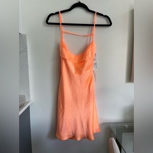 NWT Zara Creamsicle Orange Party Dress Small Satin